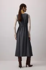 WRAP-BREASTED PLEATED VEST