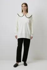 YAKASI İŞLEME DETAYLI TRİKO KAZAK