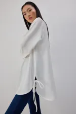 STAND COLLAR CREPE TUNIC