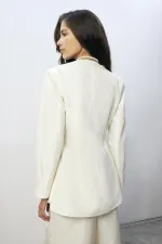 DÜĞME DETAYLI ASİMETRİK CEKET PANTOLON TAKIM