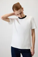 %100 PAMUKLU RİBANA YAKA KISA KOLLU T-SHIRT