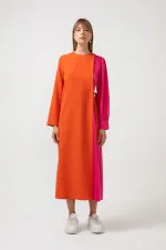 KONTRAST RENKLİ ELBİSE