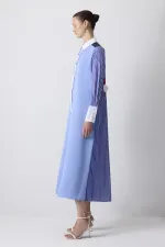 BLOK RENKLİ GÖMLEK ELBİSE