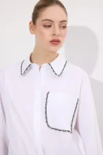 TAŞ İŞLEMELİ KISA GÖMLEK