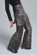 100% COTTON LEOPARD PRINT CARGO PANTS