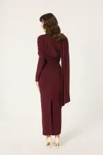 ŞAL DETAYLI ELBİSE