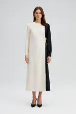 KONTRAST RENKLİ ELBİSE