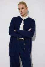 LONG CARDIGAN WITH GOLD BUTTONS