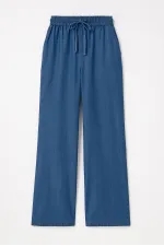 PANTALON À JAMBES LARGES EFFET DENIM