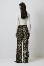 100% COTTON LEOPARD PRINT CARGO PANTS