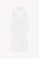 DRAPE DETAYLI ASİMETRİK ELBİSE