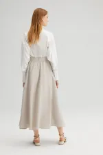 JUPE CUPRA À BOUTONS DORÉS