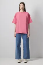 T-SHIRT EN CRÊPE À MANCHES COURTES