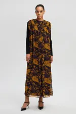 DESENLİ ŞİFON ELBİSE