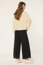 KONTRAST DİKİŞLİ BOL PAÇA PANTOLON