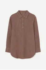 Tunique mélangée à col chemise
