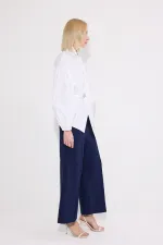 PANTALONS EN CRÊPE CÔTELÉS