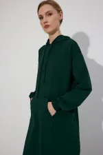 HOODED KNITTED DRESS