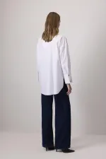 CHEMISE EN POPLINE AVEC DÉTAILS DE PAILLETTES