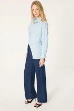 DÜĞME DETAYLI POPLIN GÖMLEK