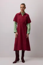 KISA KOLLU MODAL GÖMLEK ELBİSE