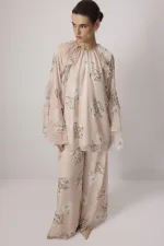 DESENLİ ŞİFON PANTOLON TUNİK TAKIM