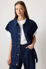DENIM VEST WITH POCKETS