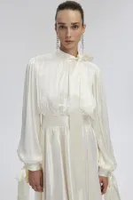 SATIN DRESS WITH TIE-DETAIL