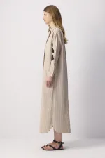 NAKIŞ DETAYLI GÖMLEK ELBİSE