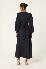 TAŞLI BALON KOL ELBİSE