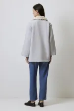 FUR-COLLARED SWEATSHIRT