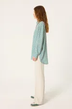 ETHNIC PATTERNED VISCOSE SHIRT ETHNIC PATTERNED VISCOSE SHIRT