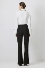 SLIT DETAIL CREPE PANTS SLIT DETAIL CREPE PANTS