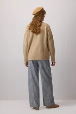 ELASTİK BEL JAKARLI PANTOLON