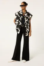 GILET EN GABARDINE À MOTIFS