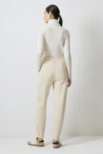 PANTALON EN MAILLE BROSSÉE 100% COTON