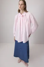 100% COTTON SHIRT WITH ROSE DETAIL