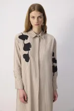 NAKIŞ DETAYLI GÖMLEK ELBİSE