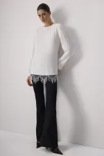 FRINGED CREPE TUNIC