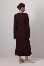 PAMUKLU ASTARLI BRODE ELBİSE