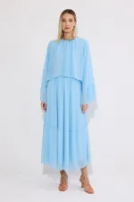 ROBE EN CHIFFON À VOLANTS