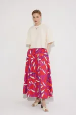 BELİ LASTİKLİ DESENLİ ETEK