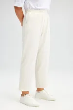 Crepe pants with elastic waistband Crepe pants with elastic waistband