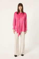 ASYMMETRICAL SATIN SHIRT