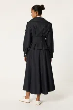 DENİM PİLELİ CEKET ETEK TAKIM