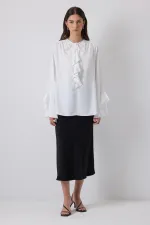 FIRFIR DETAYLI ŞİFON BLUZ