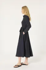 BELİ KEMERLİ GÖMLEK ELBİSE