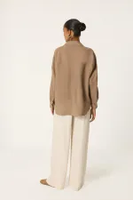 OVERSIZE LINEN SHIRT WITH POCKET DETAIL