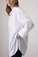 CHEMISE EN POPLINE AVEC DÉTAILS DE PAILLETTES