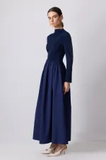 DRAPE DETAYLI ASİMETRİK ELBİSE